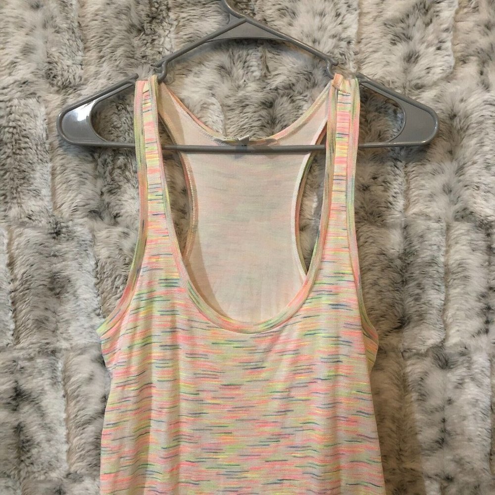 Victoria’s Secret Neon Rainbow Racerback Tank Dress Ruffles Coverup Women XS - Picture 3 of 9